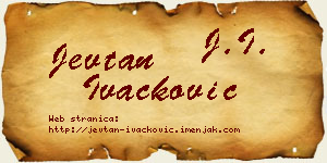 Jevtan Ivačković vizit kartica